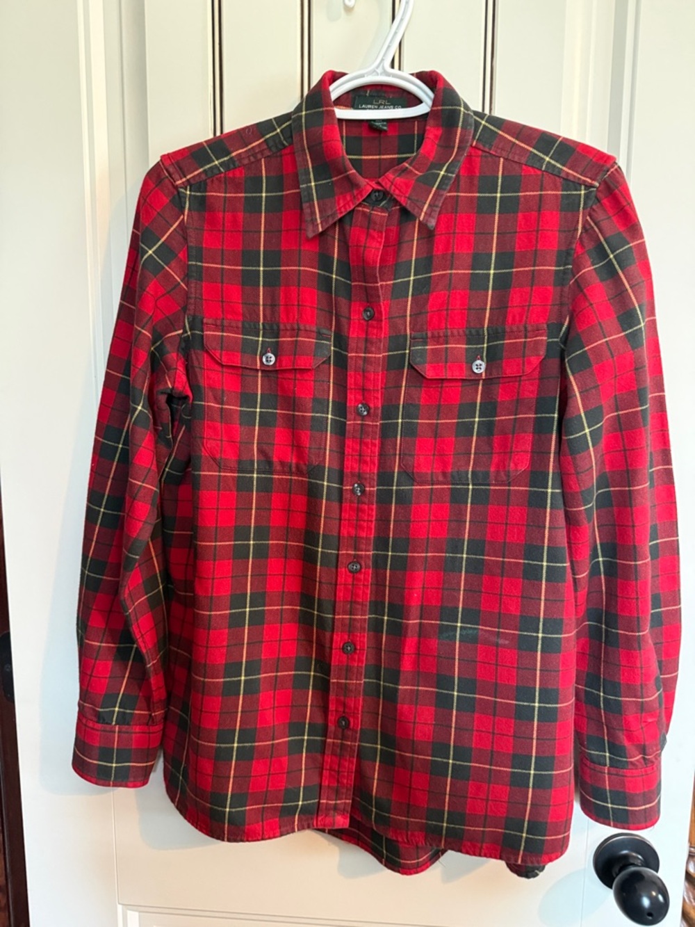 Ralph Lauren S 100% Cotton Red and Black Button Down Shirt in ExcellentCondition